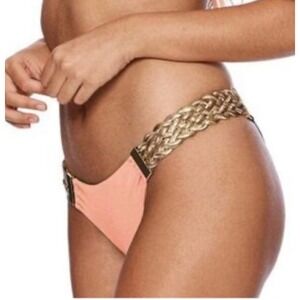 Beach Bunny Alexa Bikini Bottoms‎ Ruched Skimpy Braid Sides Womens Size 2X NWT